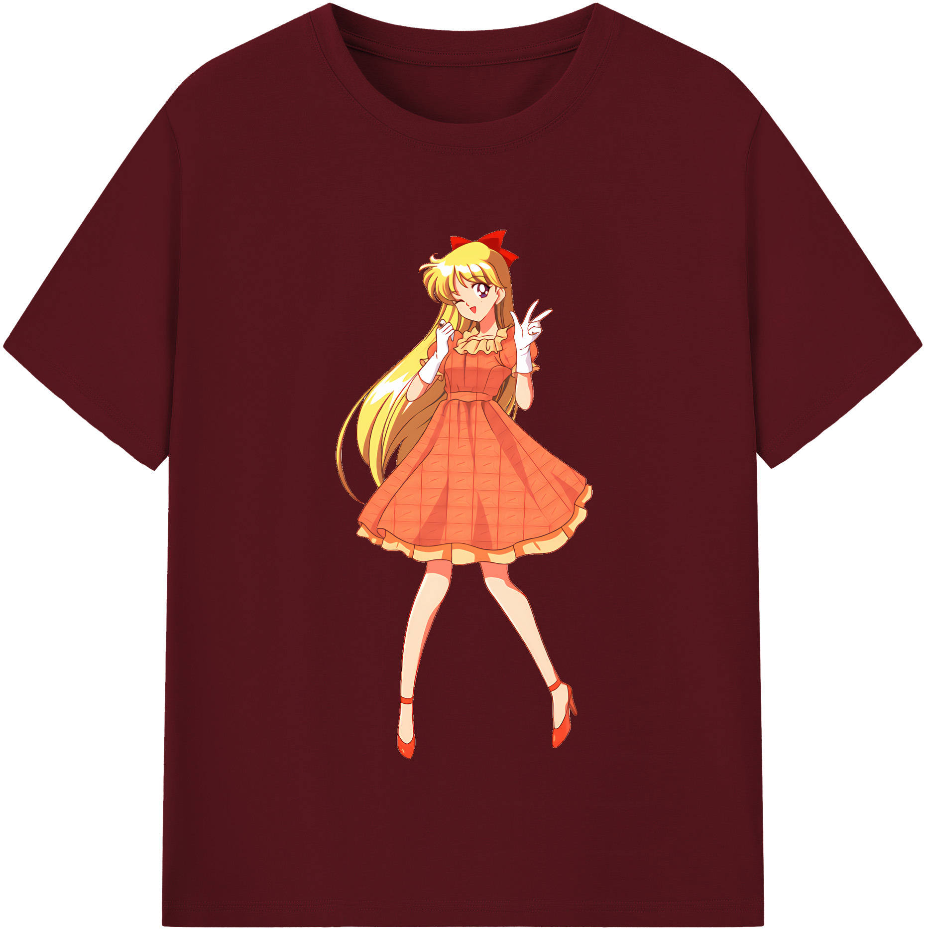 （画像用） 美少女戦士セーラームーン 愛野 美奈子 あいの みなこ Sailor Moon Aino Minako 綿100％半袖Tシャツ（フロントプリント）
